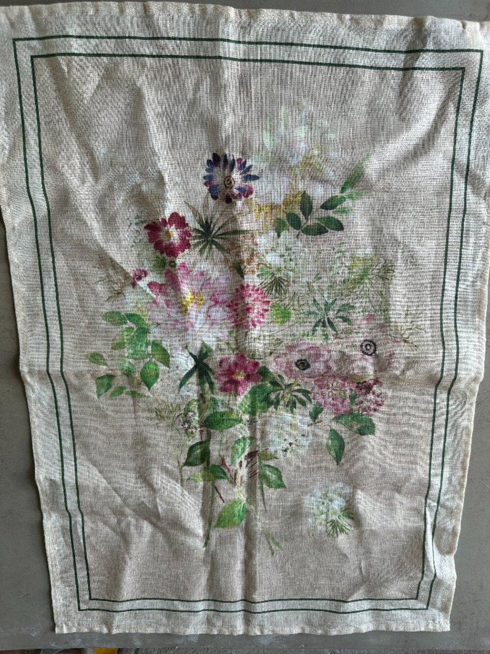Tessitura Toscana Telerie Firenze Floral Linen Kitchen Tea Towel Made In Italy